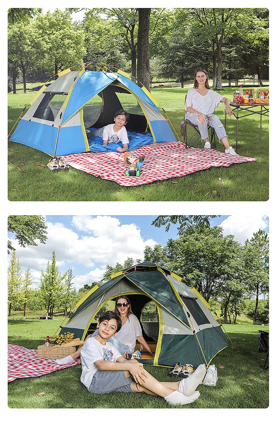 Cheap Goat Tents ONLIVING Ultralight Automatic Tent Instant Setup Protable Foldable Waterproof Tent Sun Shelter for Travel Camping Outdoor Hiking Tents 